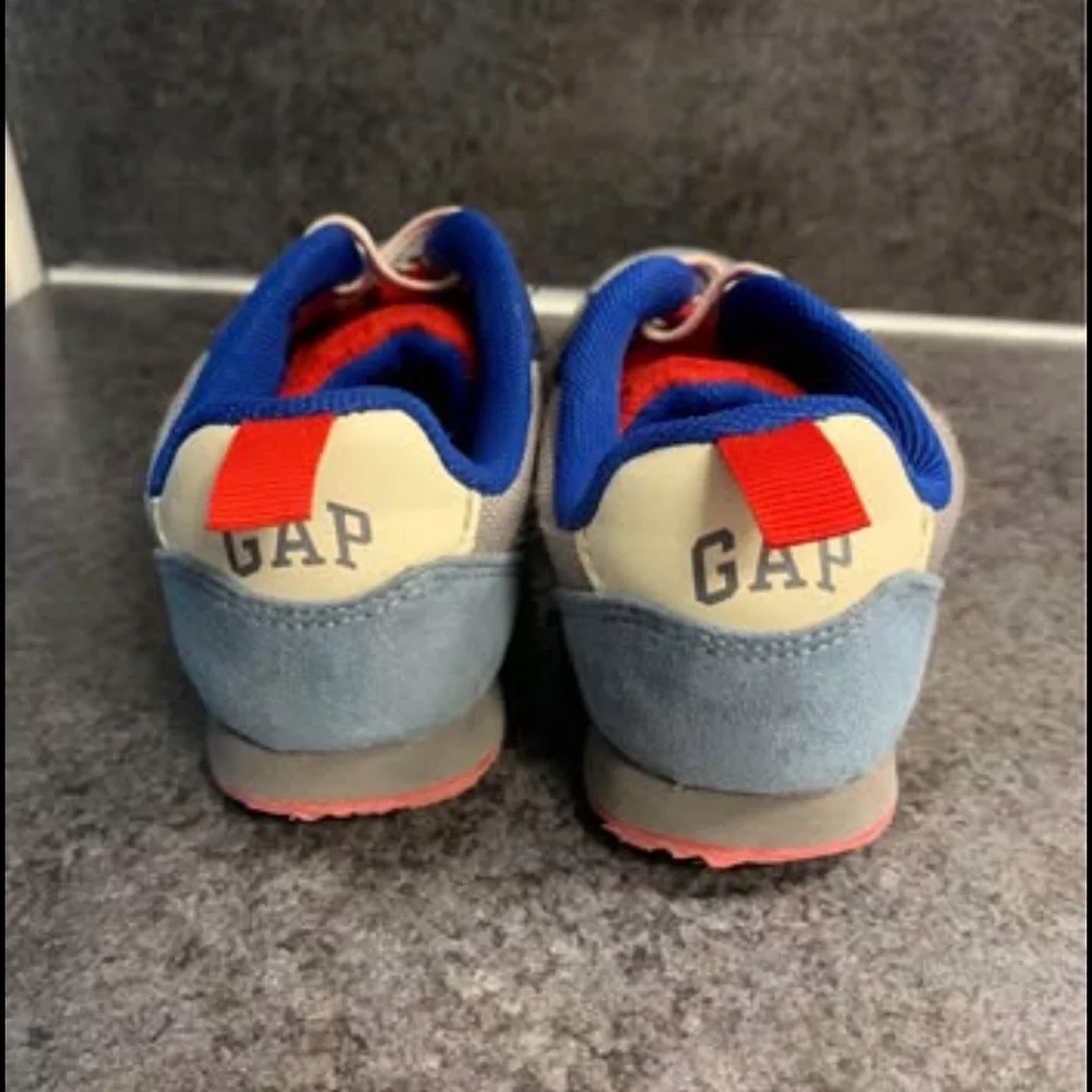 GAP Multicolor Mesh & Suede Sneakers in Blue, Light Blue, Red & White